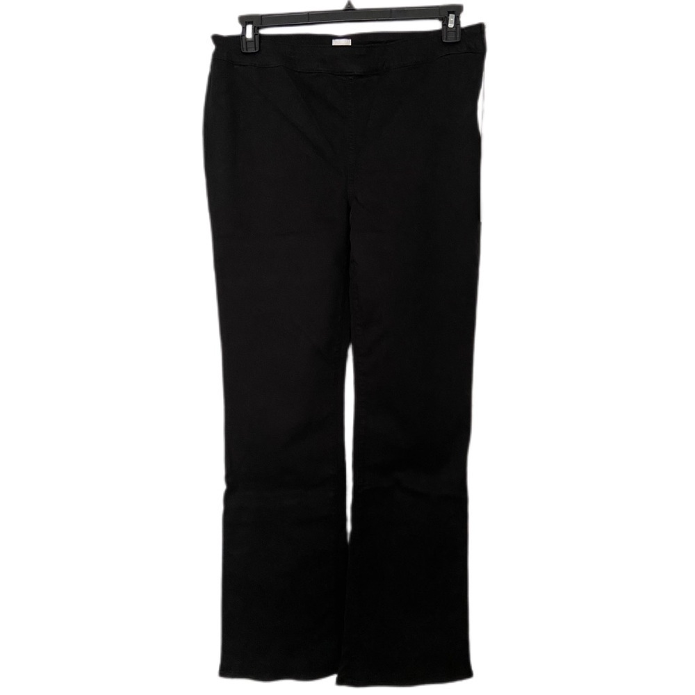 Edwin Lark Pull On Jet Black Boot Cut Side Zipper Jeans Size 34 Minimalist